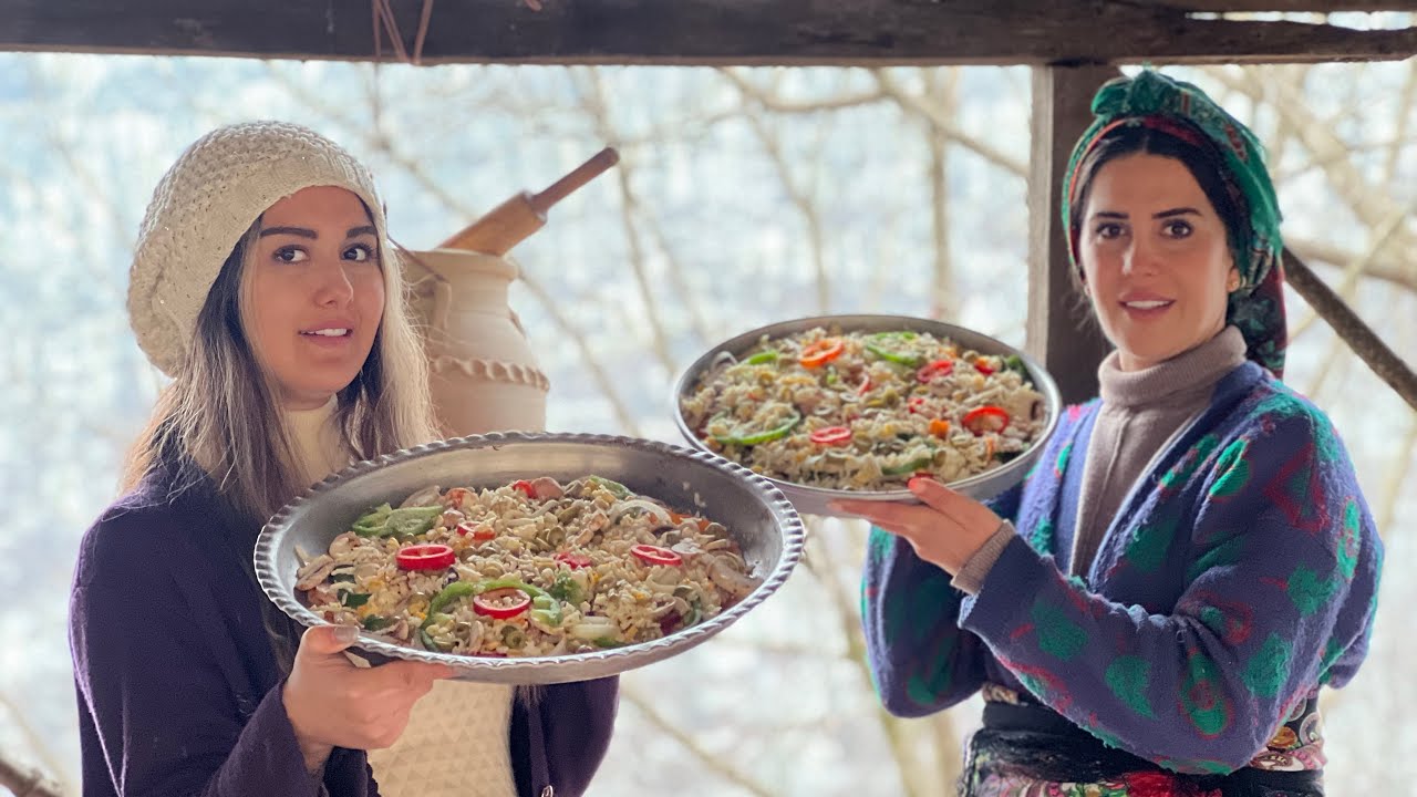Cooking homemade pizza in a wooden hut in the middle of the forest!