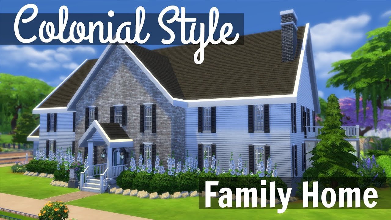 Colonial Style Family Home | The Sims 4 Speed Build (No CC)
