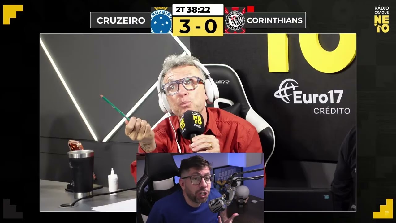 CRAQUE NETO FICA MALUCO ap&oacute;s a derrota: Cruzeiro 3 x 0 Corinthians