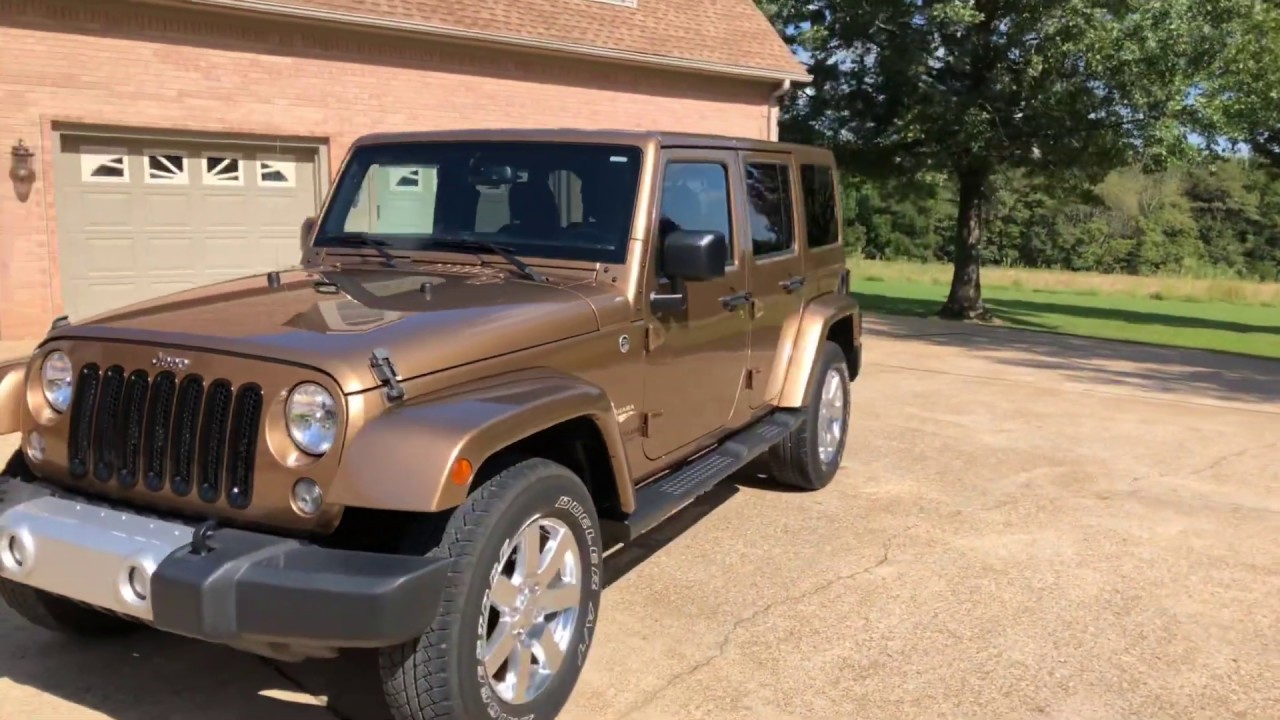 2015 JEEP WRANGLER UNLIMITED SAHARA COPPER BROWN 4X4 USED FOR SALE INFO WWW.SUNSETMOTORS.COM HARD