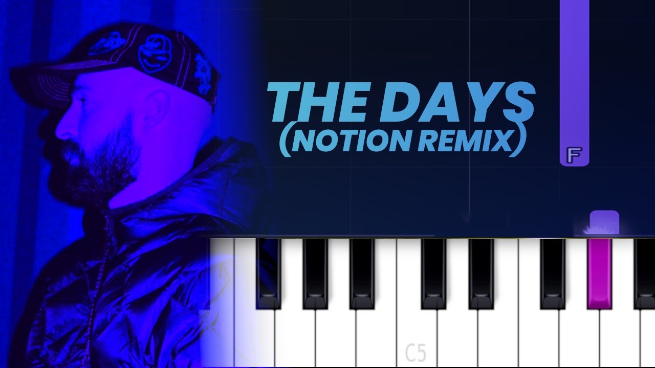 CHRYSTAL - THE DAYS  (NOTION REMIX) (Piano tutorial)