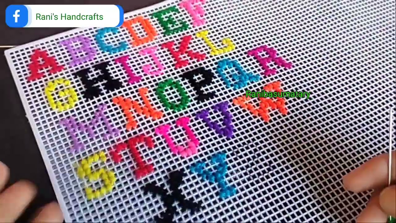 Alphabet cross stitch design||Plastic canvas/Net||Alphabets akhaijng hebbai
