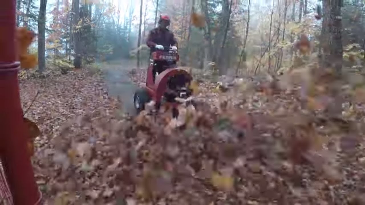 #338 FERRIS FB2000 Hurricane Commercial Debris Blower. Yup, there's a driveway under those leaves!
