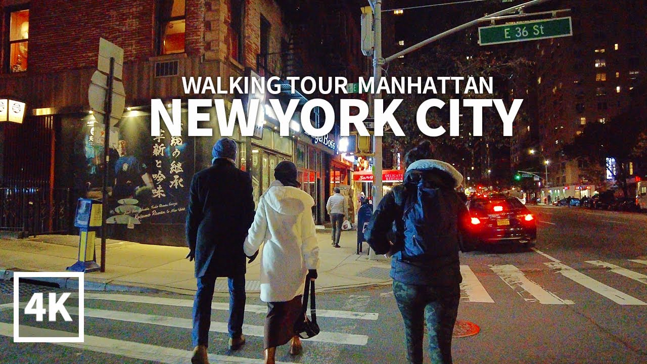 [4K] NEW YORK CITY - Evening Walk Manhattan, Park Avenue, 34th Street & 3rd Avenue, Travel, NYC, USA
