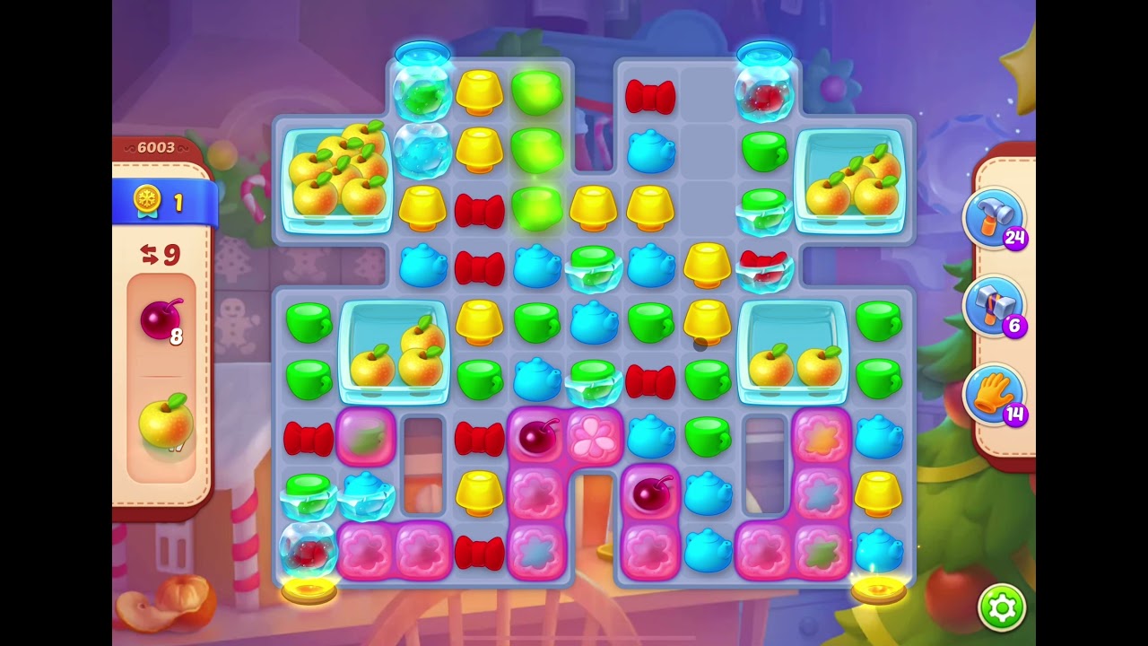 HomeScapes Level 6003 no boosters (14 moves)