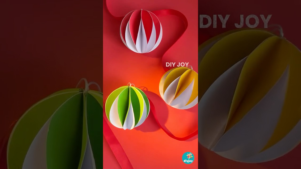 DIY Paper Christmas Ornament 🎄 #christmascrafts #christmasdecor