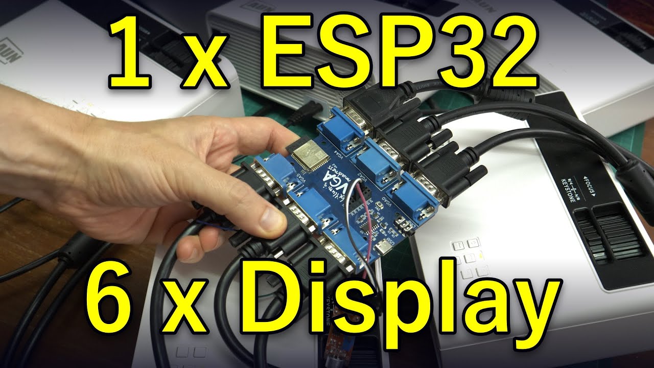 6 светодиодных проекторов, управляемых одним ESP32 = VGA Madness