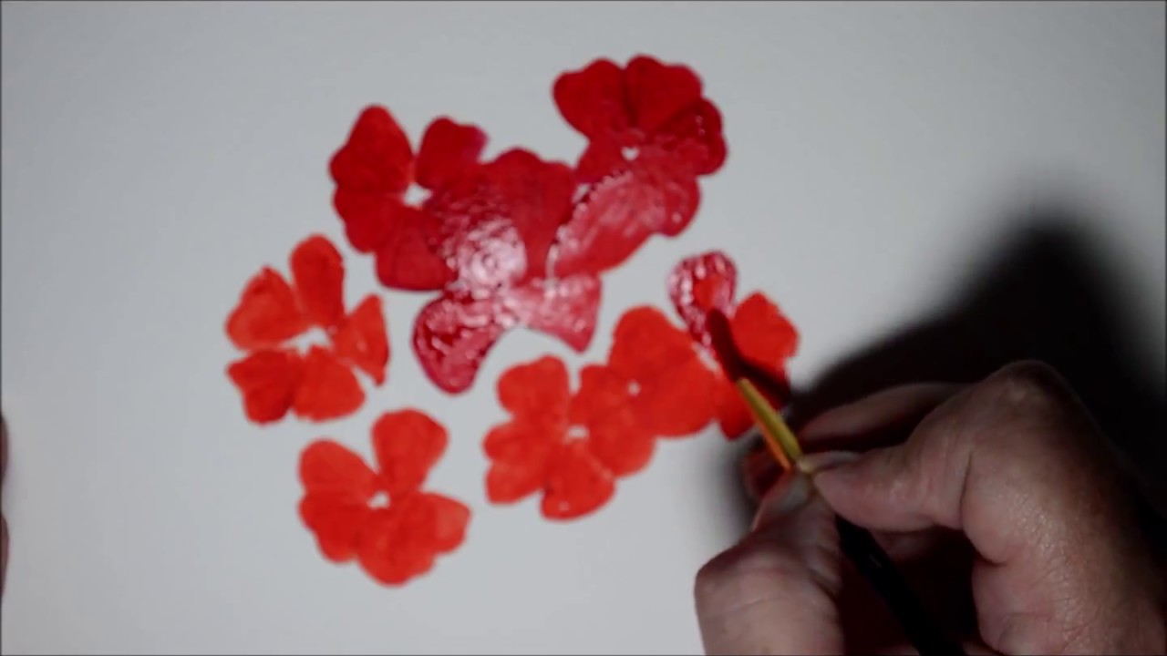 Super Simple Red Geraniums in Acrylics
