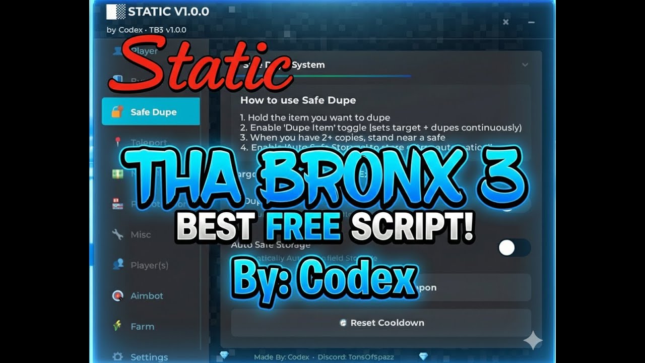 *NEW* ❄️THA BRONX 3🐍 ULTIMATE SCRIPT [STATIC] (CodexHub v3.0.0) #roblox #robloxscripts