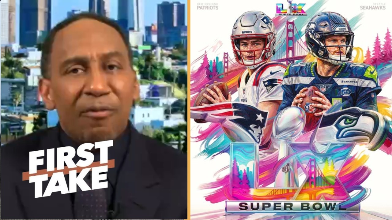 FIRST TAKE | Stephen A. predicts a Seahawks blowout is more likely than a Patriots win in Super Bowl