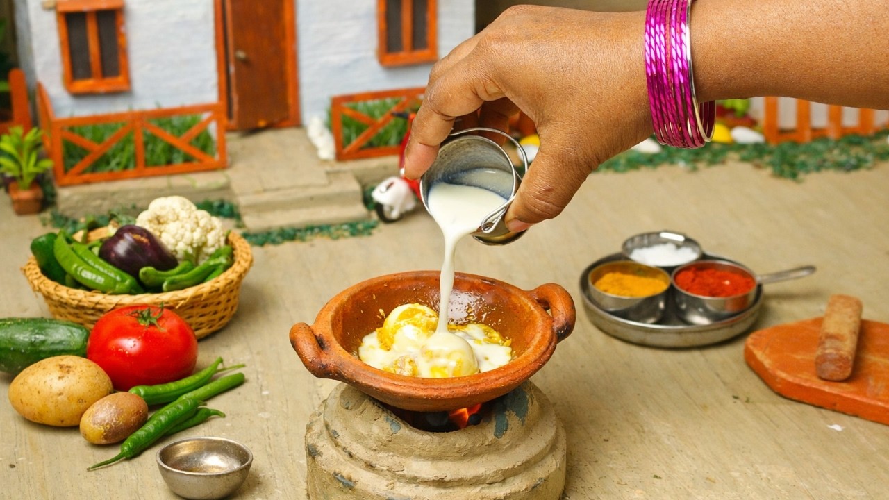 Relaxing Miniature Village Cooking, Tiny food, Diy Mini village, Bangali Miniature, Indian food.