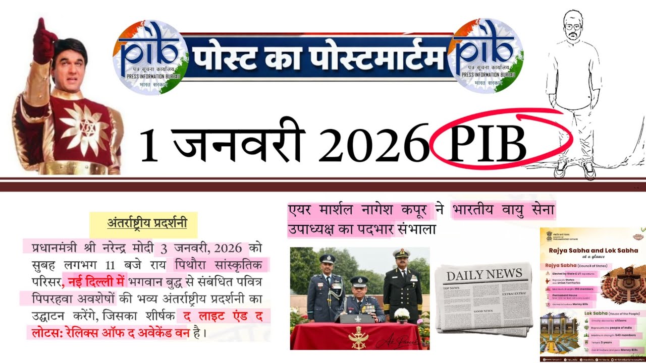 1 January 2026 pib Current Affairs #pib #currentaffairs 