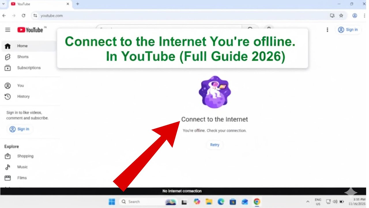 FIX Connect to the internet You're offline. Check your connection In YouTube ((Full Guide 2026✅)