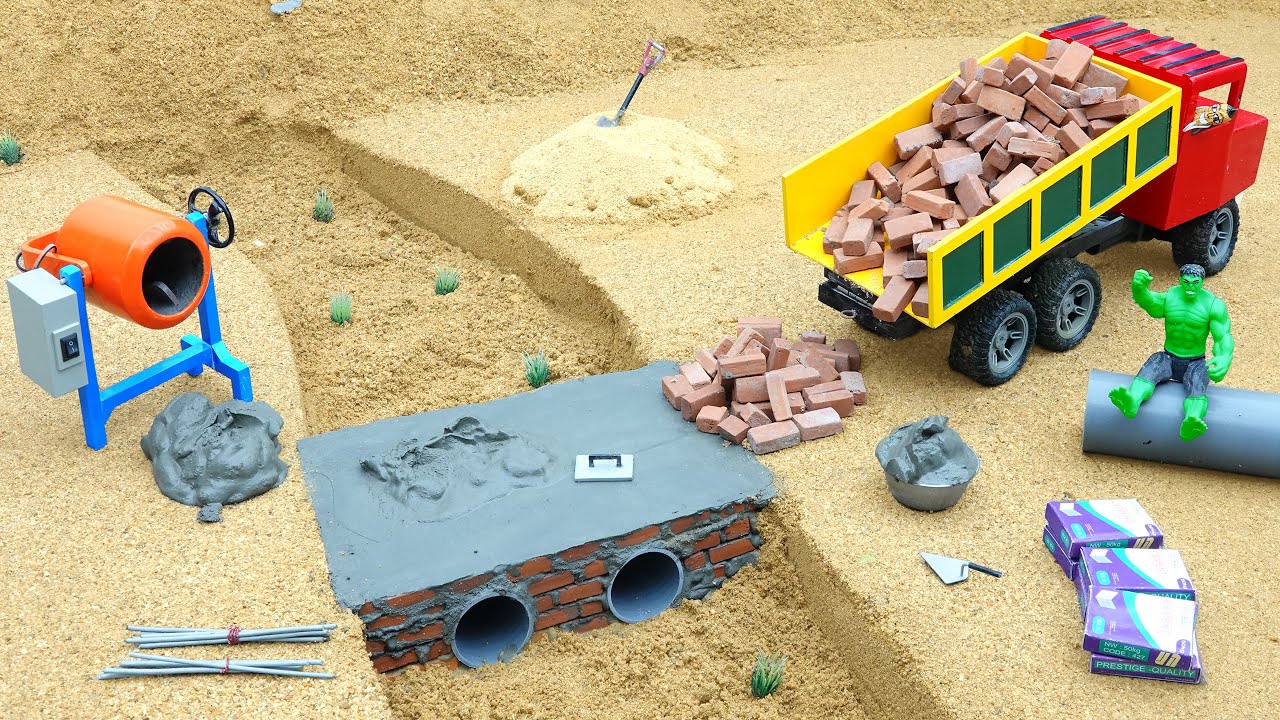 DIY concrete bridge construction project using mini concrete machine | @MiniCreative1  | keepvilla