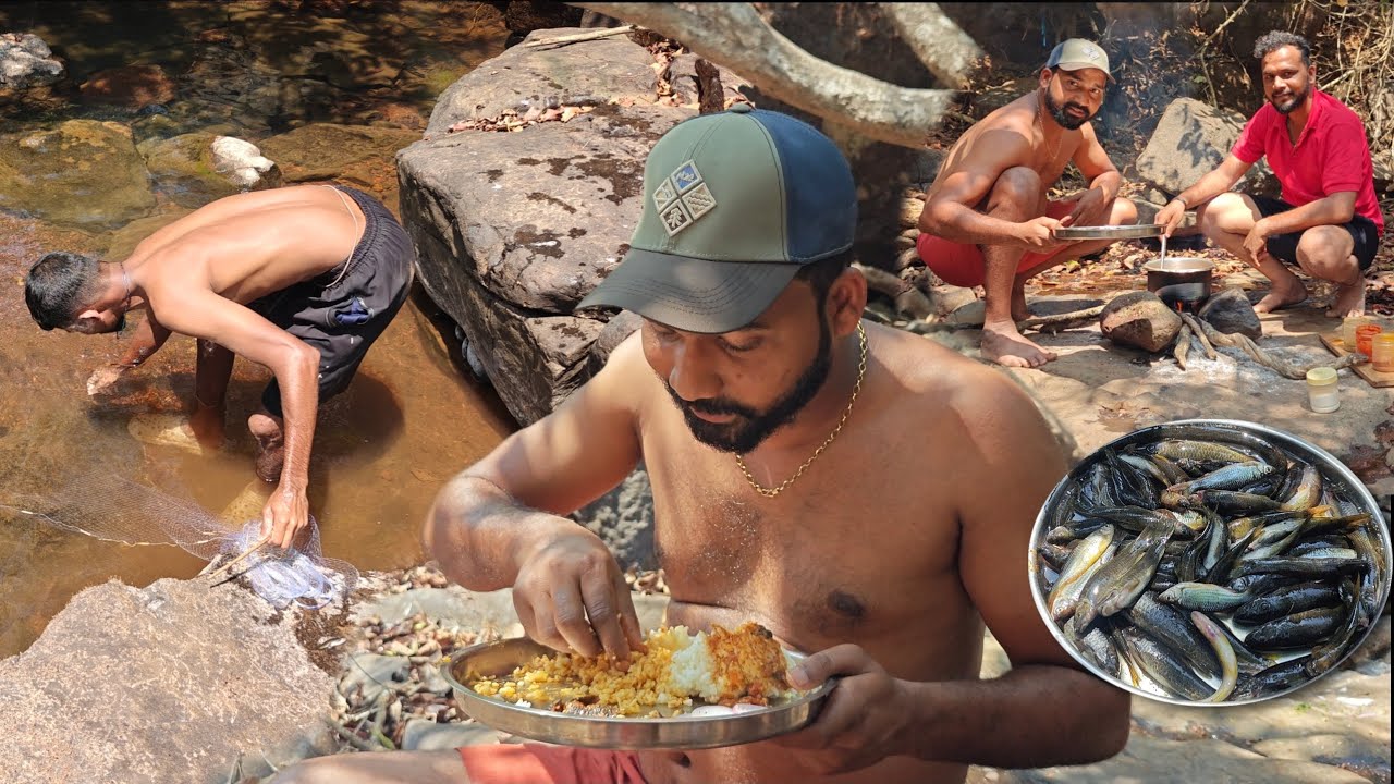 व्हाळातले मासे पकडून बनवली रेसिपी , उन्हाळ्यातील मासेमारी | Traditional fishing, cooking @TejaGurav 