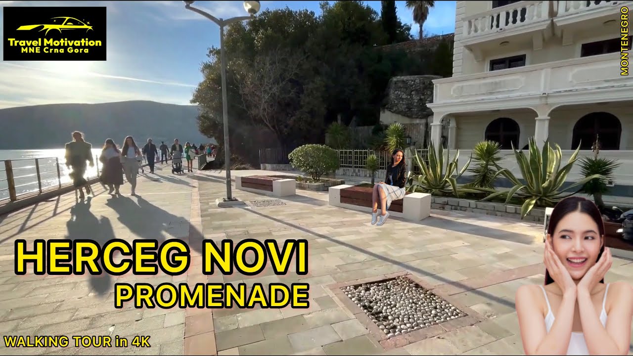 HERCEG NOVI Šetalište Pet Danica Januar 2024 - HERCEG NOVI [Walking Tour in 4K] MNE Crna Gora
