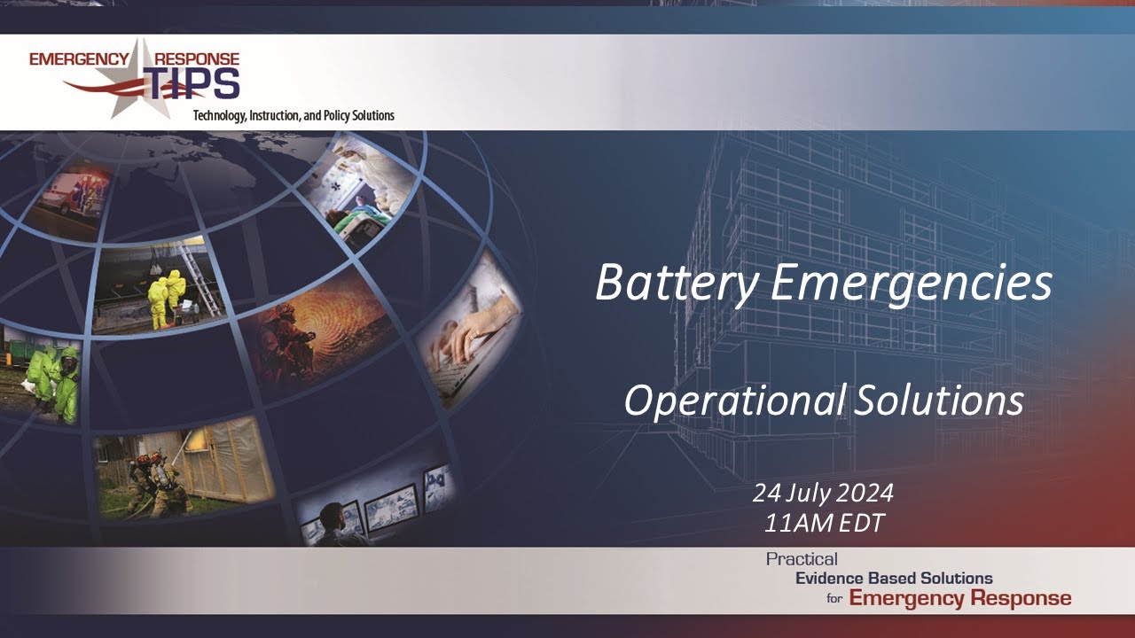 Webinar 11  - The Role of Chemical Detection in Emergency Incidents Involving Batteries PROENGIN