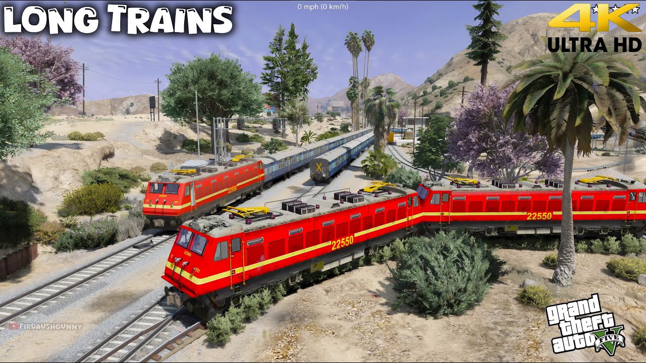 GTA V - Indian Passenger Train Chaos LHB & ICF Coaches | WAP-3 Locomotive | 5 Star Wanted Madness