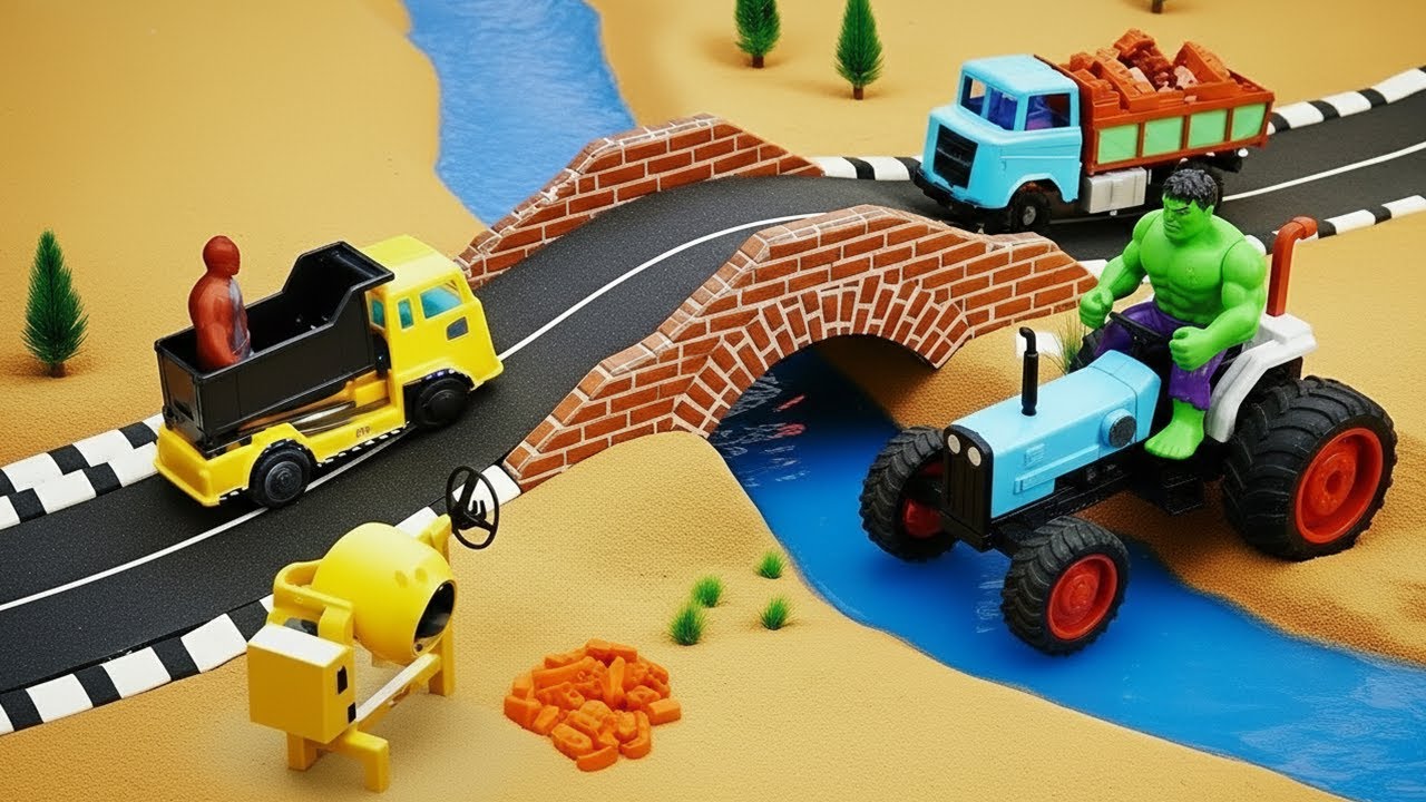 Make DIY Bridge contraction Project Tractor with Hulk | Science project