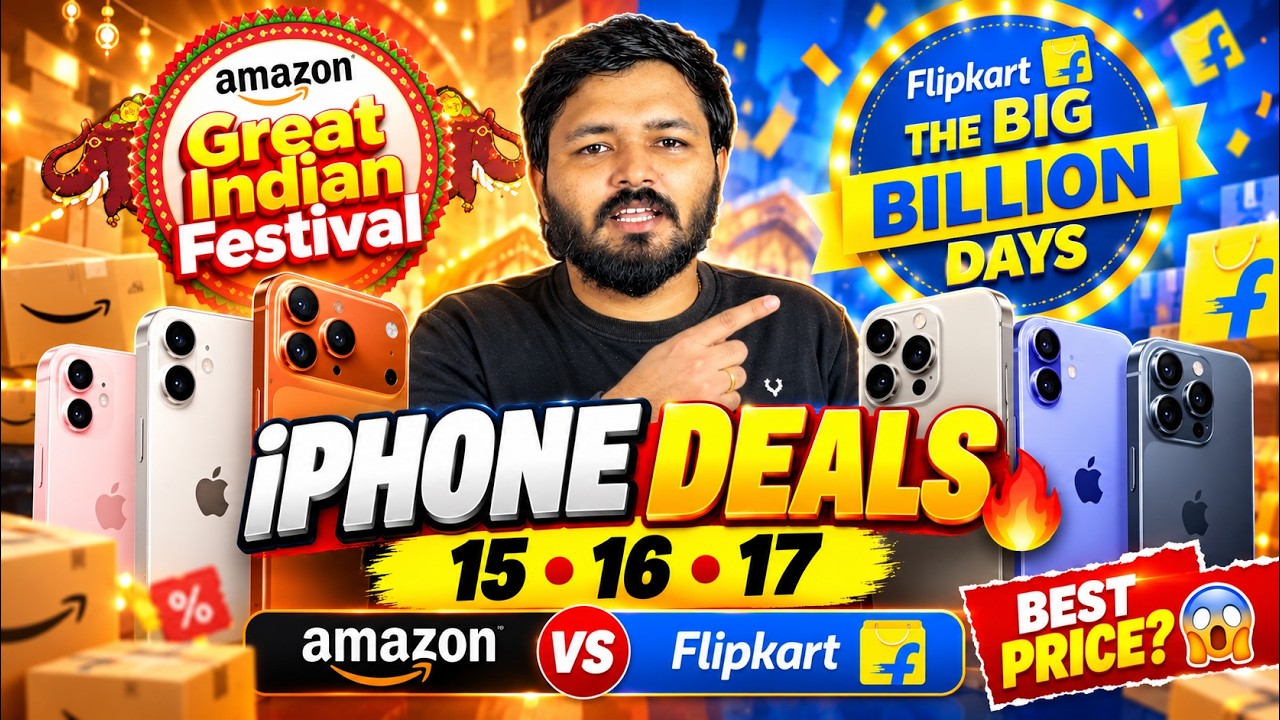 iPhone 15, 16 & 17 Best Deals 🔥 Amazon Great Indian Festival vs Flipkart Big Billion Days
