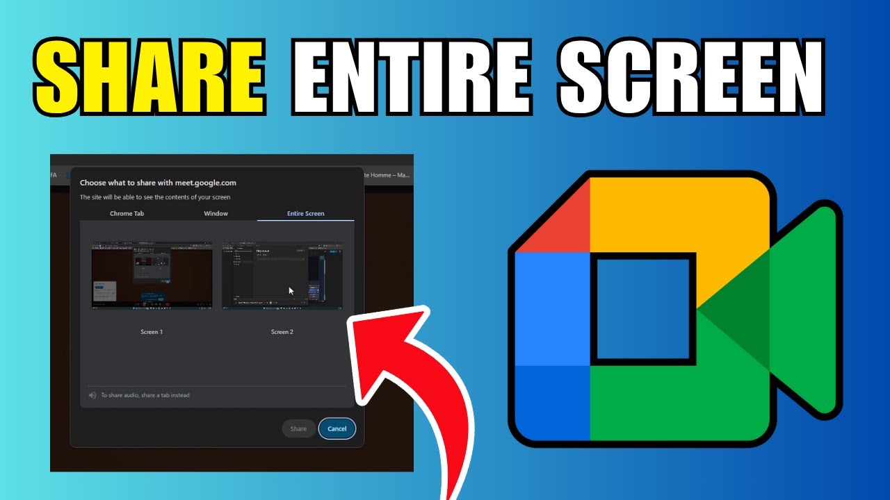 How To Share Entire Screen in Google Meet - New Method