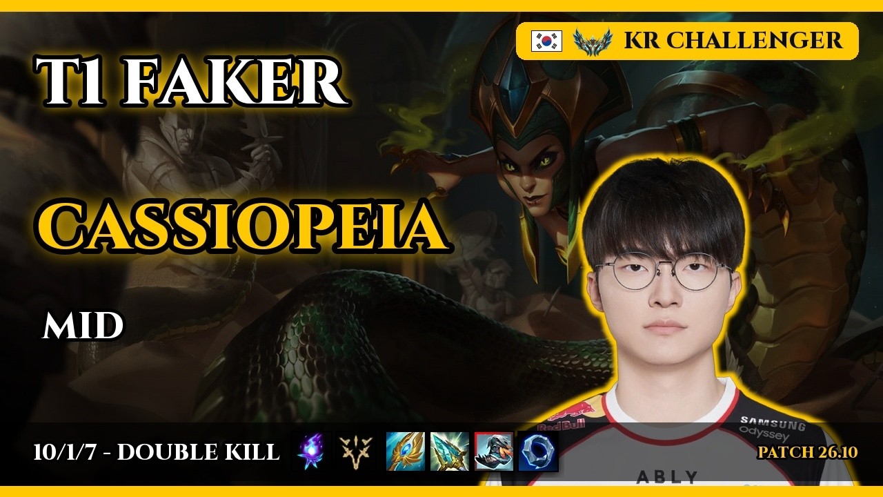 T1 Faker | Cassiopeia MID vs Ahri | Patch 26.10 | 2026-05-18 | KR CHALLENGER