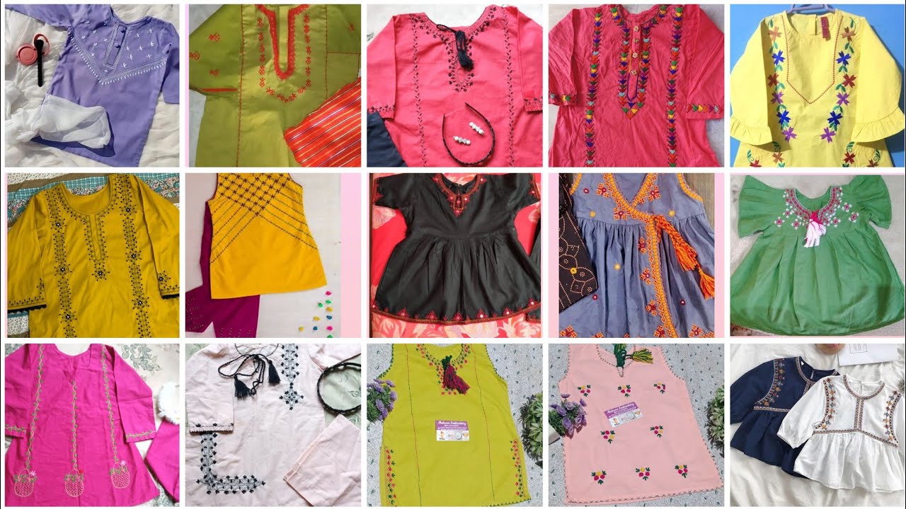 LATEST 2023 Trending kids hand embroidery suits designs 🔥😍|kids dresses|Baby girl dresses designs