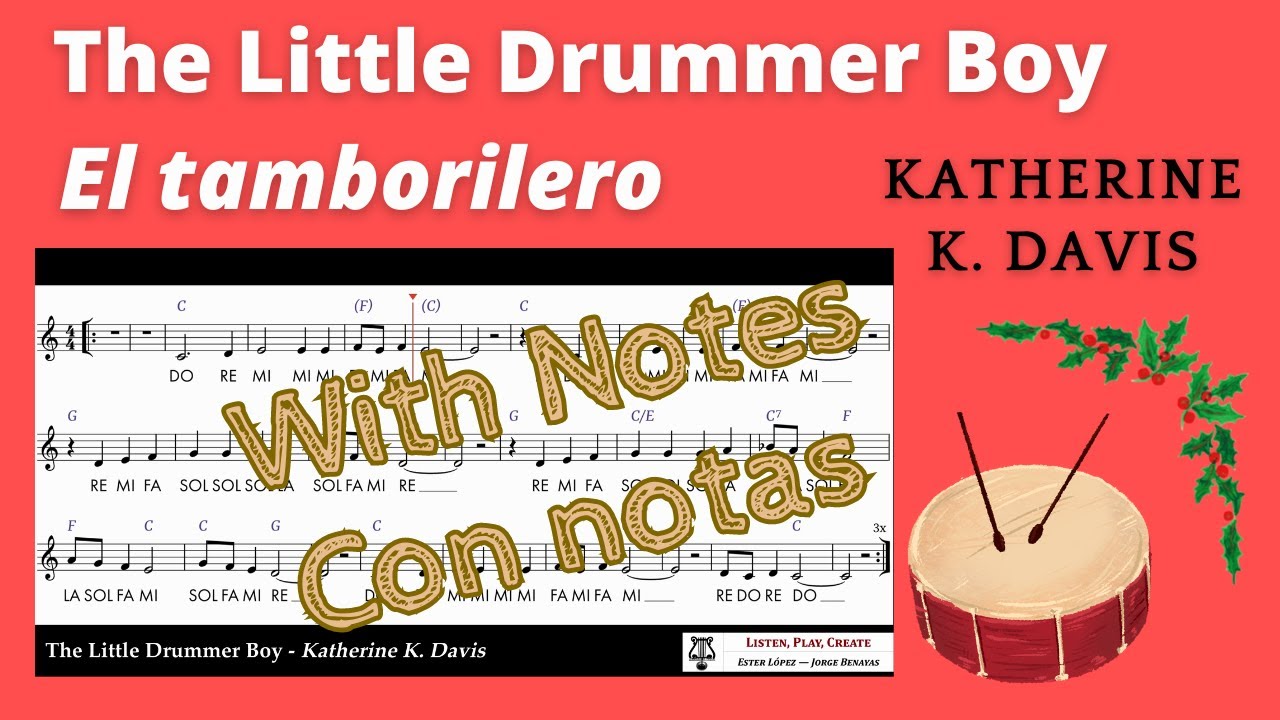 The Little Drummer Boy/El tamborilero (play along with chords and notes/con notas y acordes)