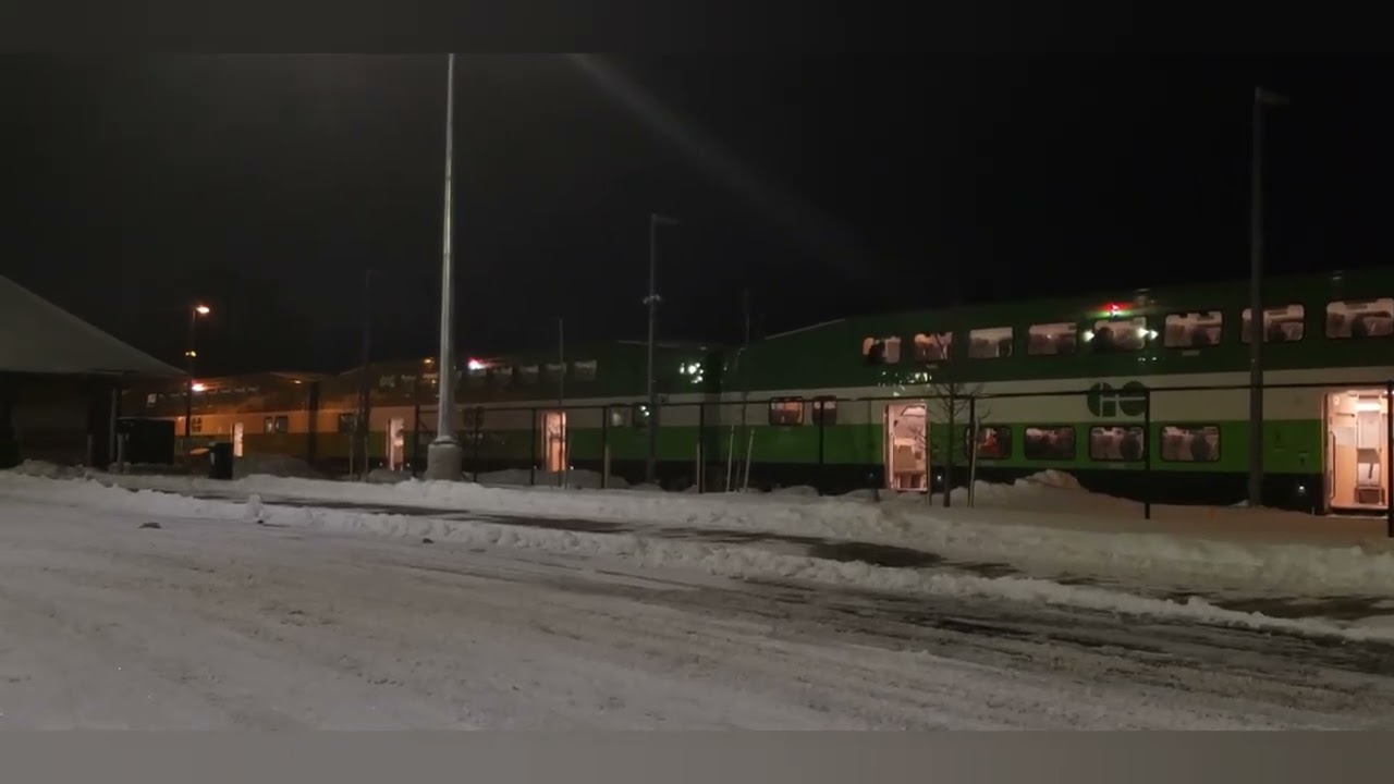 January 16 2026 Go Train Seen from the new parking lot in the St. Catharines station