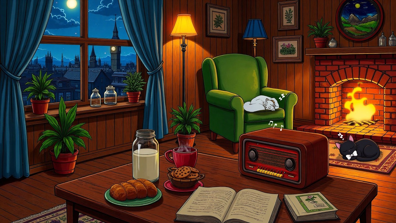 listening to soft oldies playing in another room | vintage 1950s night | unwind, relax, sleep