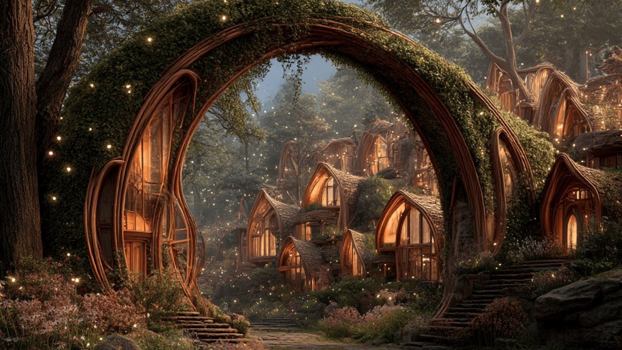 Aetrea | Cozy Thatched Cottage Village Nestled in Blooming Forest | Healing Ambience for Deep Work