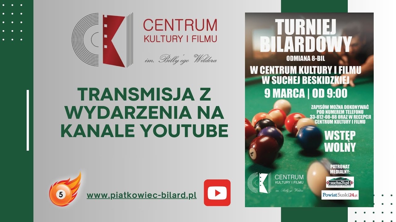 Turniej Bilardowy Odmiana 8-BIL - Centrum Kultury i Filmu w Suchej Beskidzkiej