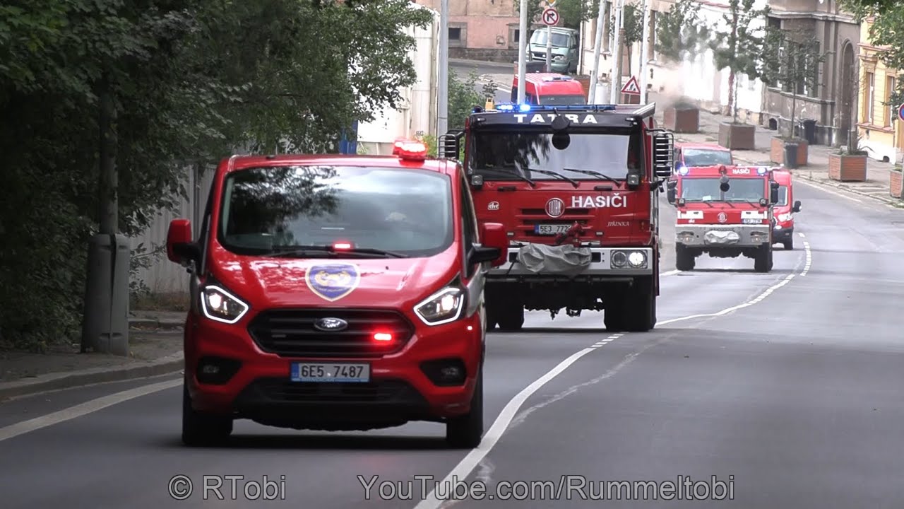 Czech Ambulance & 6-Vehicle Fire Convoy responding to forest fire [CZ | 8.2022]