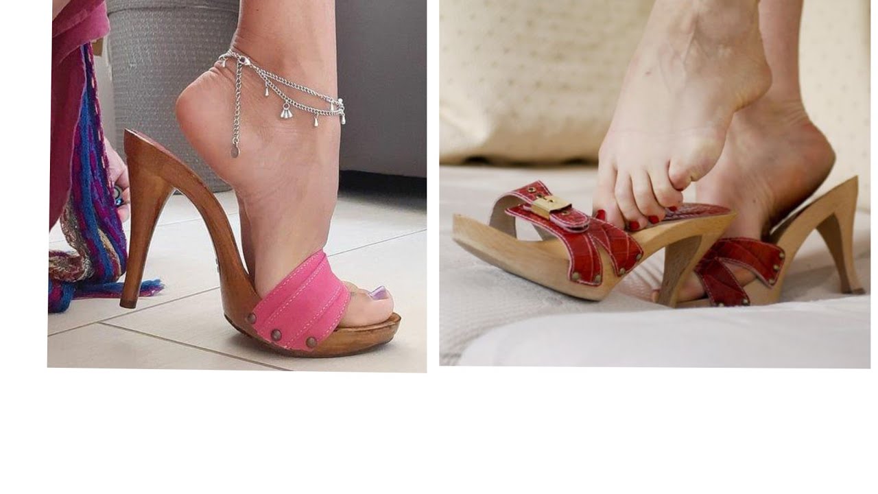 Sophisticated collection of wooden high heel mule sandals for ladies 