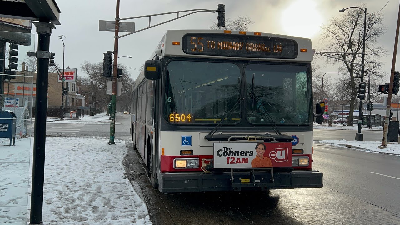 CTA Bus Ride 55 Garfield From Ashland To Midway Orange Line CTA New Flyer D40LF #2007 #1415