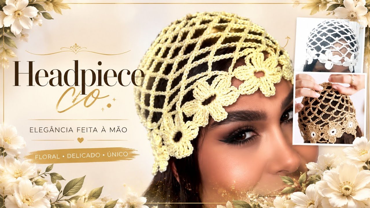 Headpiece (touca em  Crochê fácil ) 