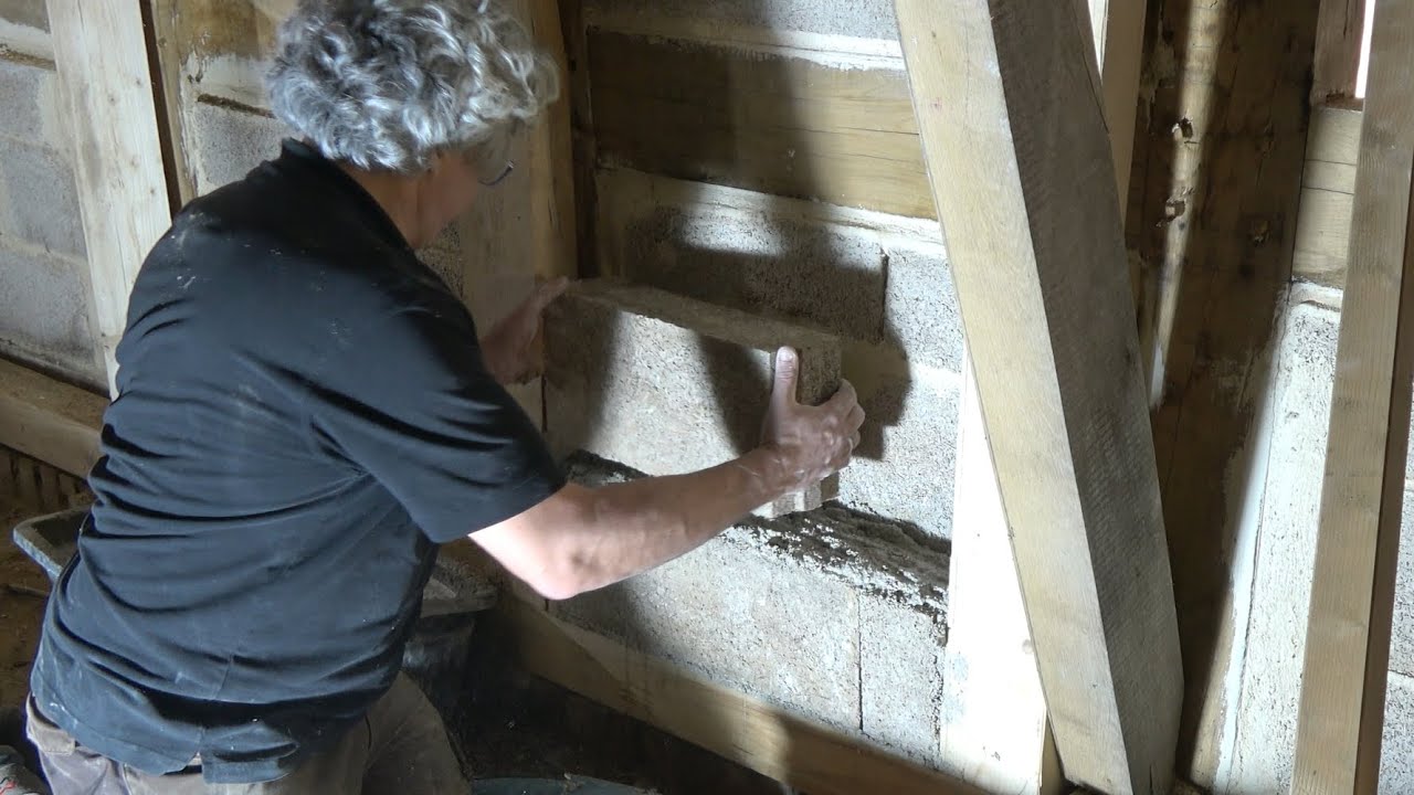 Vorsatzschale = Innendämmung mit Hanf-Kalksteinen