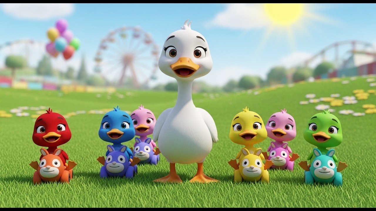 5 Little Ducks Sunny Day Water Play | Cheerful 3D Kids Nursery Rhyme Song
