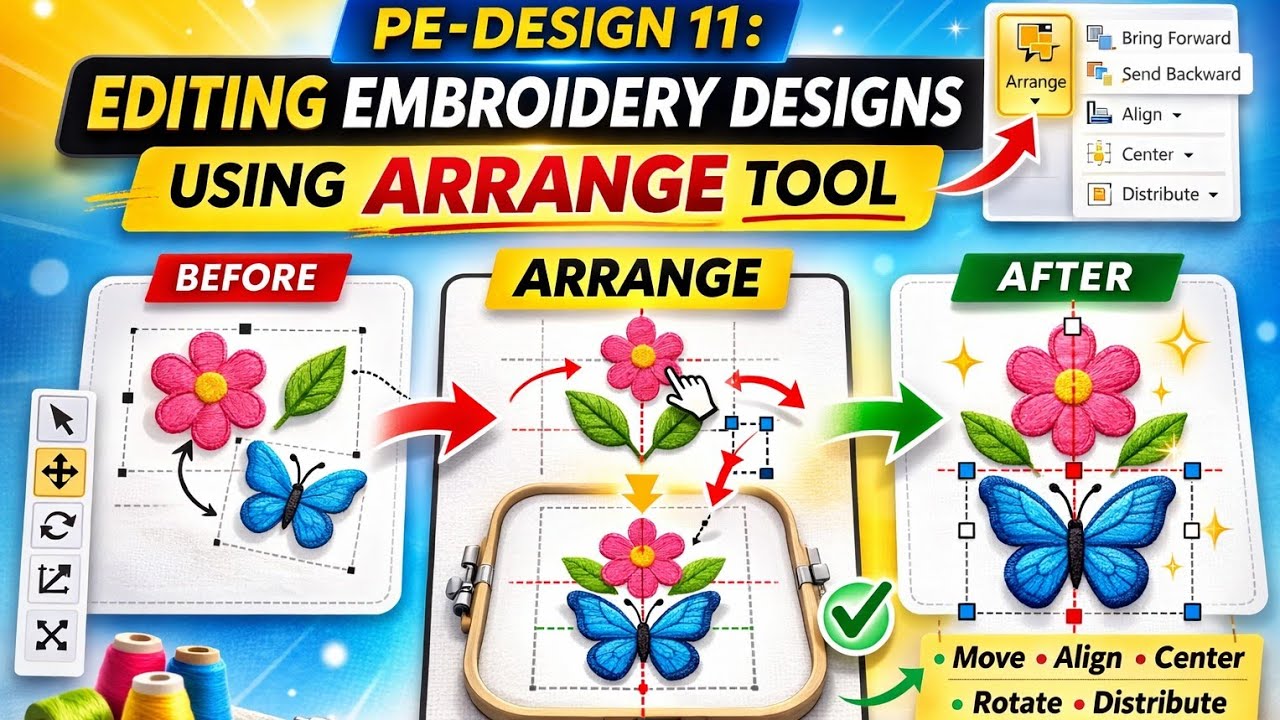 PE Design11 Tutorial Editing Embroidery Designs 