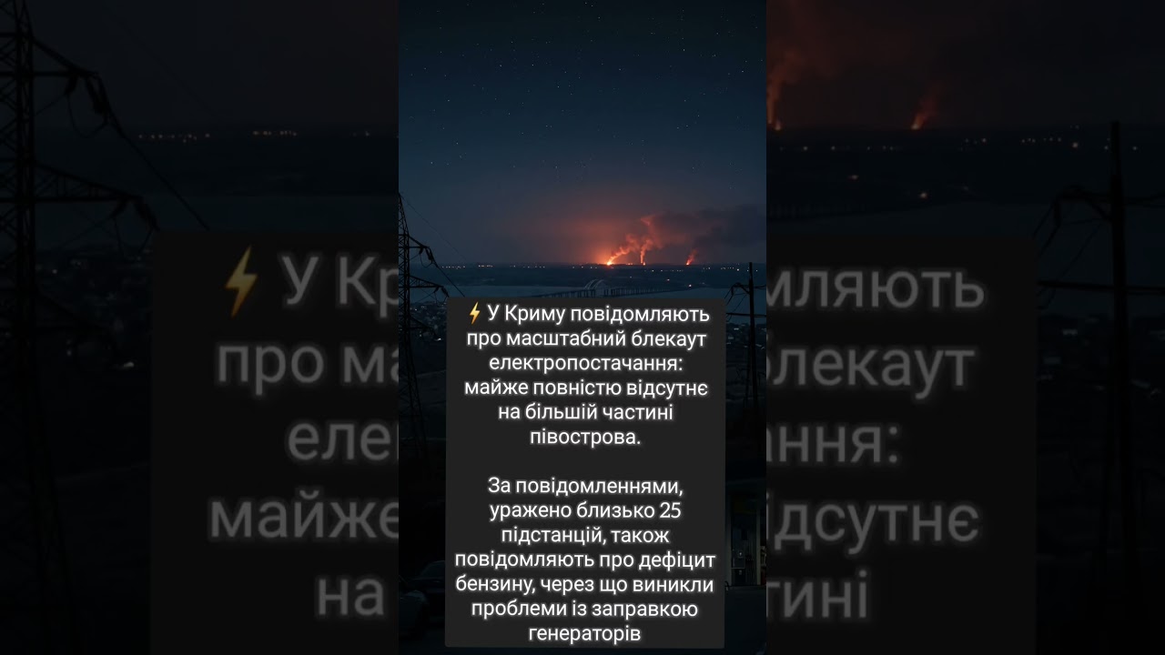 ⚡️ КРИМ У ТЕМРЯВІ! Масштабний блекаут: уражено 25 підстанцій, паніка на заправках!