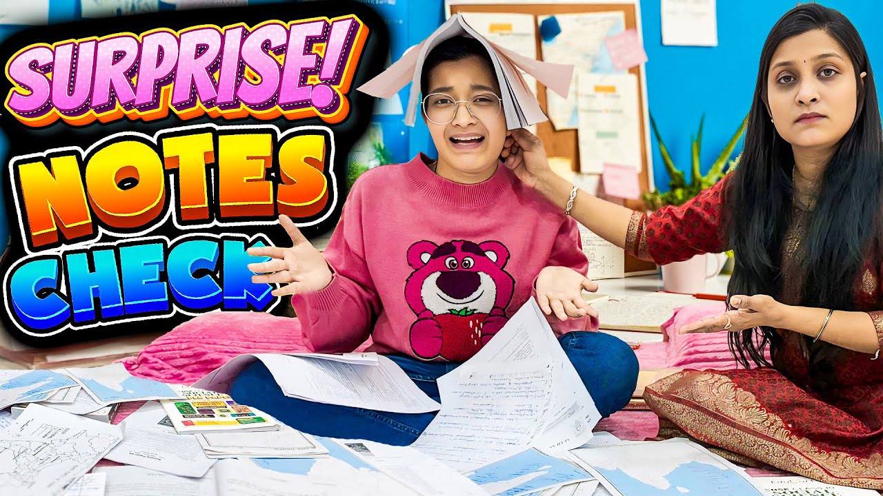 Surprise Notes Checking of Class X 😮| Study Tips for Board Exams 📖 | School Life 🏫 | Cute Sisters