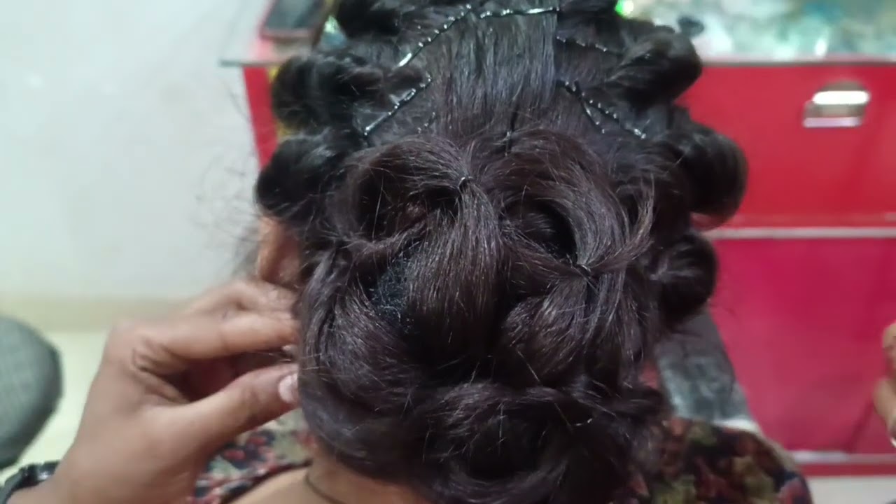 beautiful hair style in parlour🤩 party wear hairstyle  || #hairstyle #hairtutorial #s9parlour