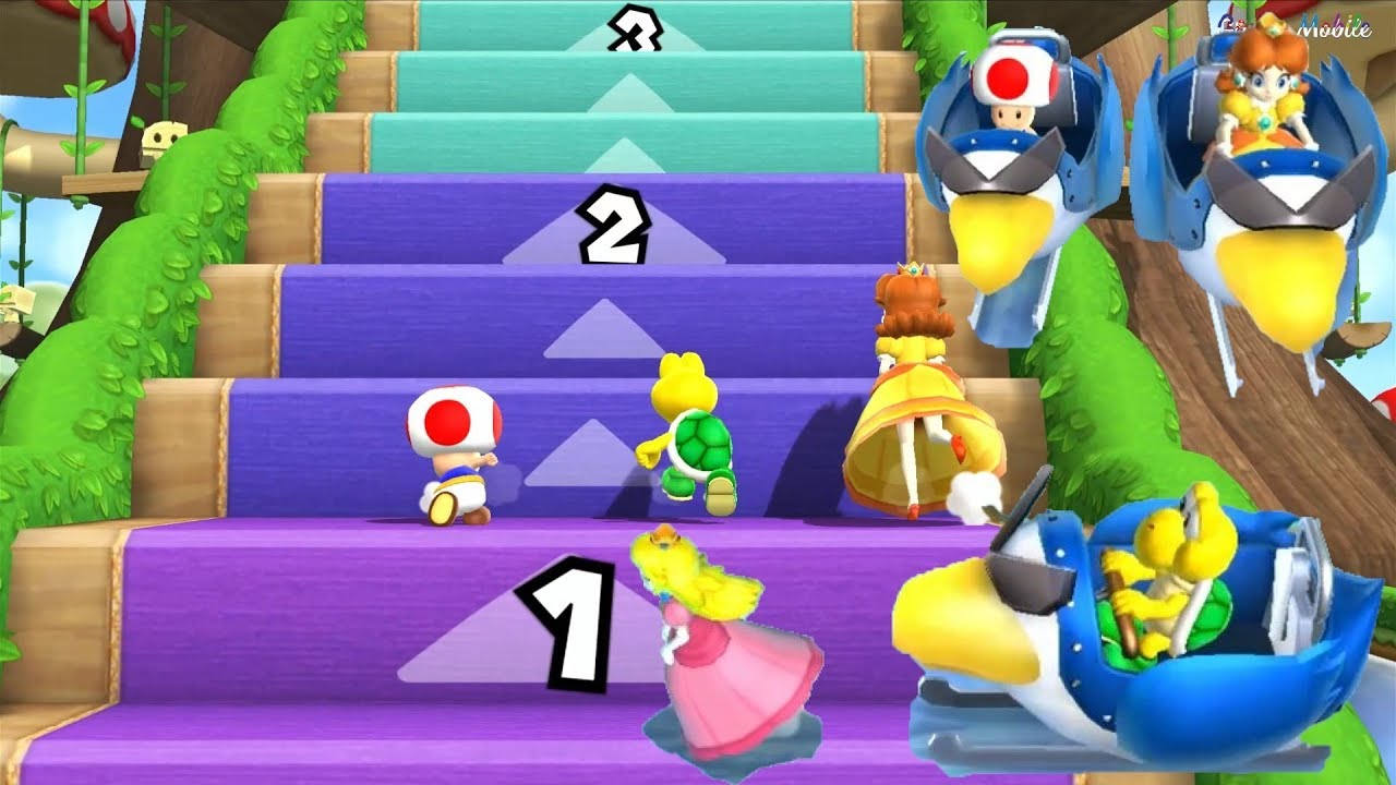 Mario Party 9 - Peach Solo 1 vs 3 vs Toad, Koopa, Daisy (Master Cpu) Step It Up