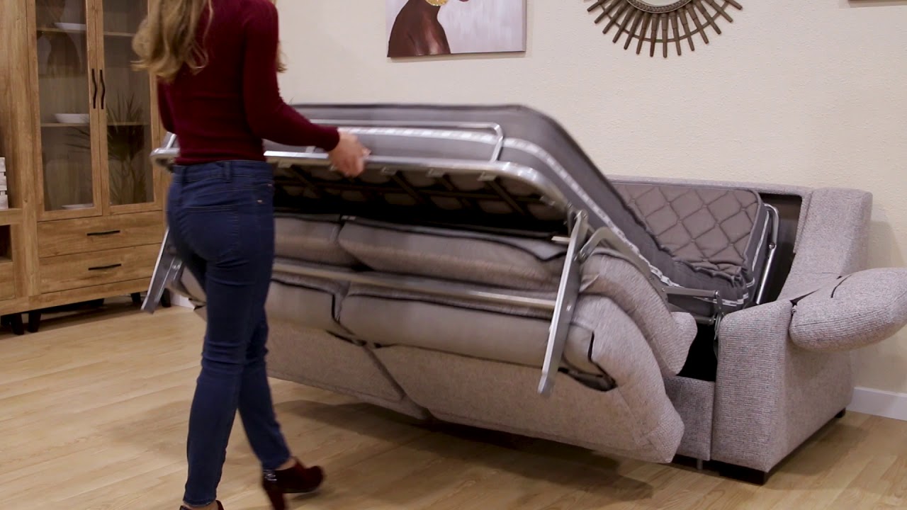 Sof&aacute; cama Pek&iacute;n de apertura italiana y colch&oacute;n de 18 cm
