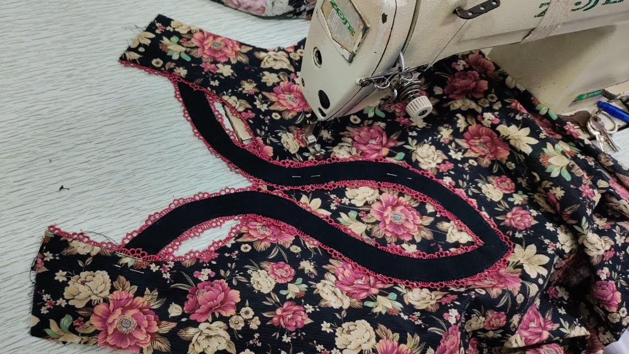 New trending neck design cutting and stitching / round neck design