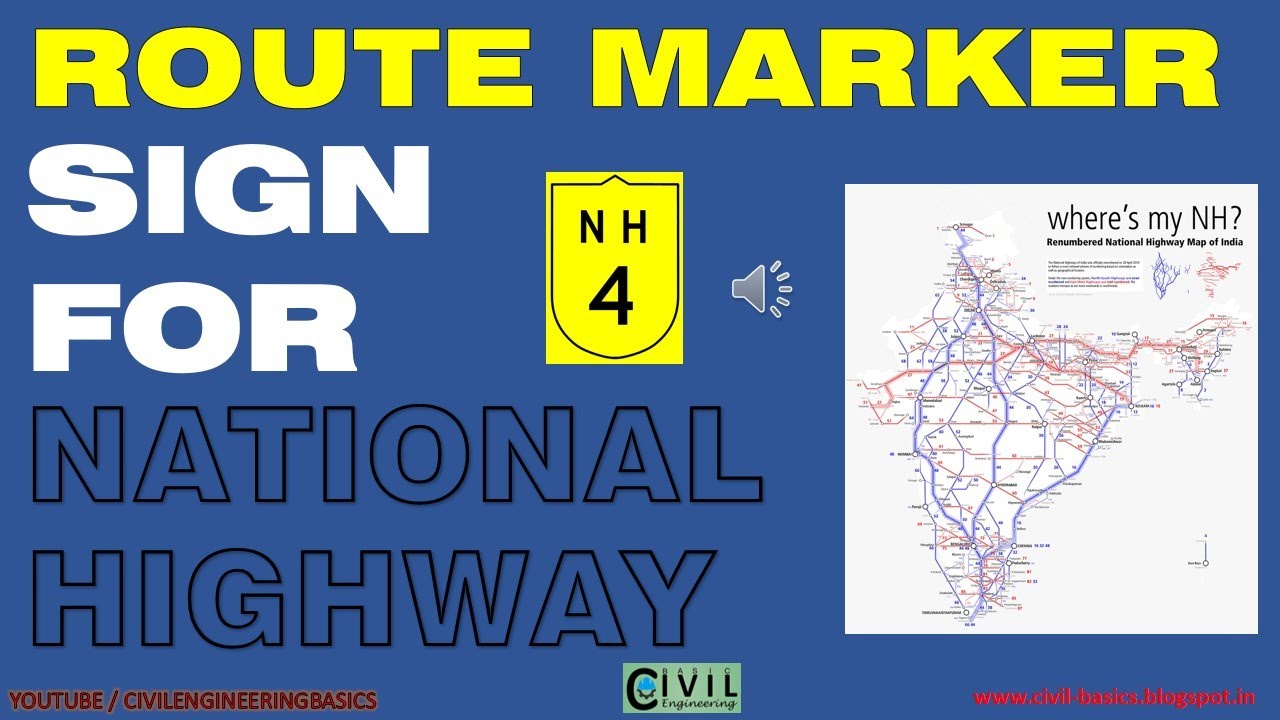 ROUTE MARKER SIGN FOR NATIONAL HIGHWAY OF INDIA