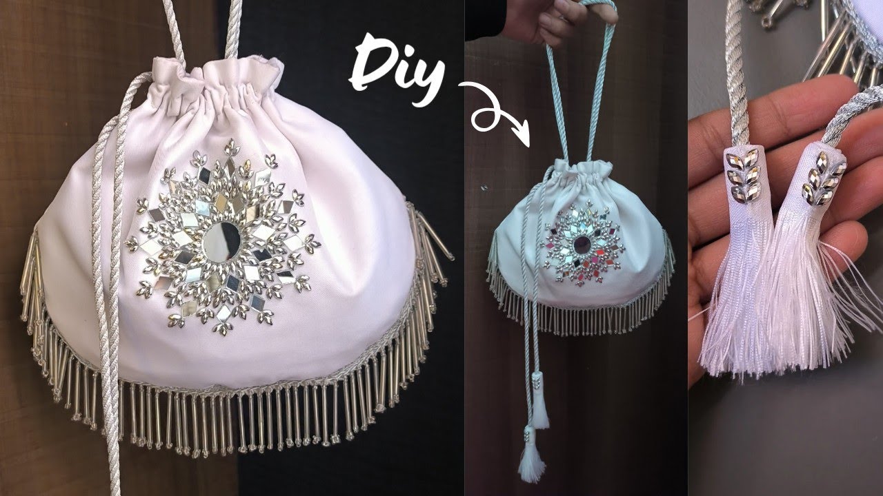 DIY Embellished Potli Bag/Potli Bag/How to Make Potli Bag at Home / Bridal Potli Purse