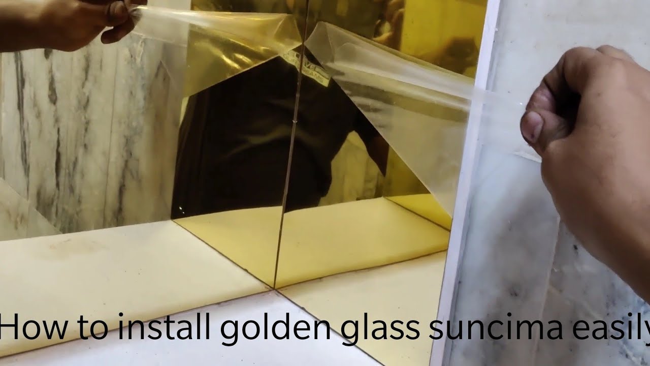 how to install golden glass sunmica sheet