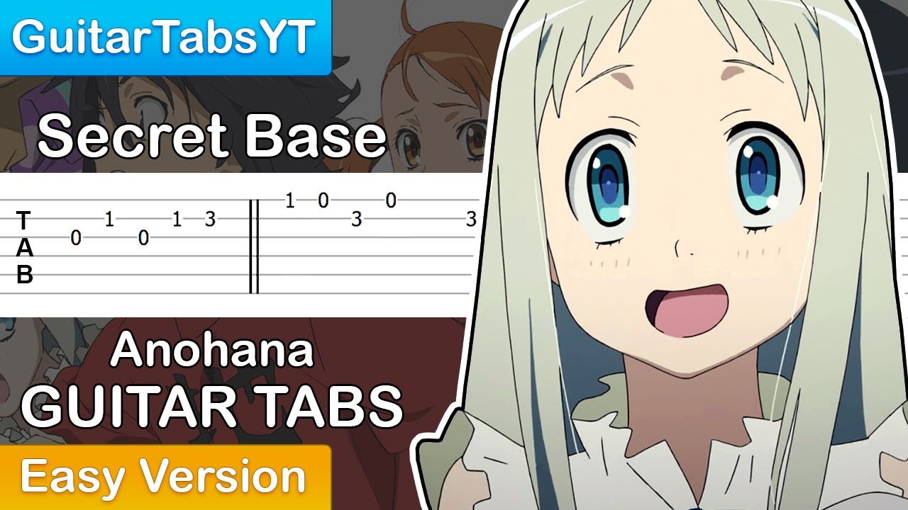 Anohana - Secret Base (Ending) Guitar Tutorial | Guitar Lesson + TABS (Easy Version)