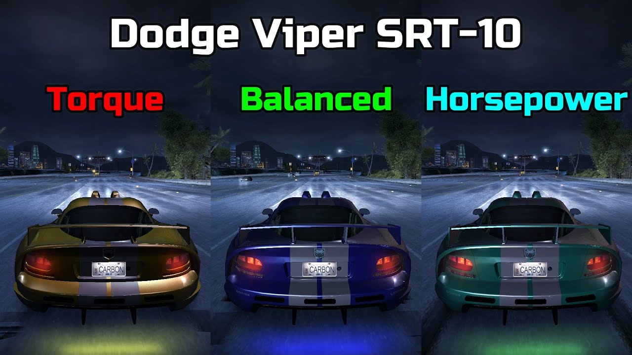 Torque vs Balanced vs Horsepower - Dodge Viper SRT-10 Tuning  - Need for Speed Carbon Redux mod